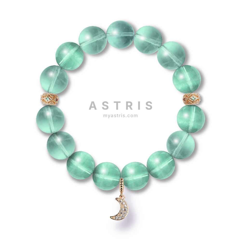 Green Fluorite- Pave Moon
