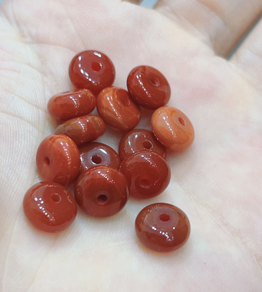 Red Agate Abacus Bead Large 2