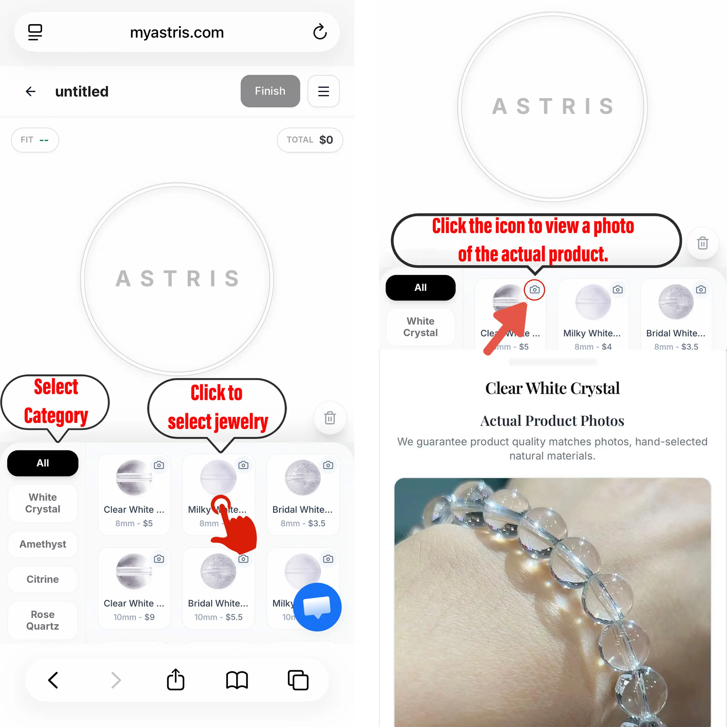 Visual Bead Combination Step 1
